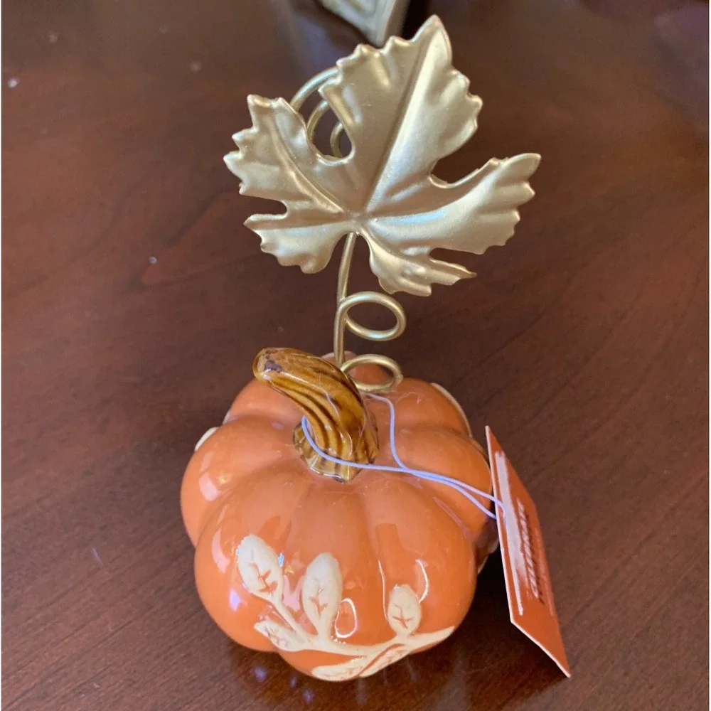 Ceramic and Metal Leaf Picture holder or Table‎ Placement holder
